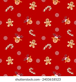 Christmas themed red seamless background