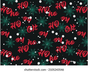 Ho Ho ho Weihnachten nahtlose Muster, Vektorhintergrund