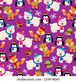 Christmas Themed Seamless Patterned Background