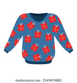 Christmas Themed Sweater Illustrations on White Background