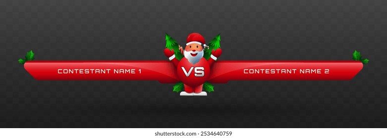 Christmas Themed Versus Lower Third with Santa Claus for Esports, Gaming, and Sports Broadcasts