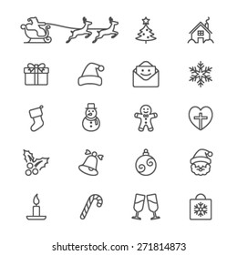 Christmas thin icons