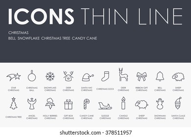 Christmas Thin Line Icons
