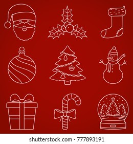 Christmas thin line icons