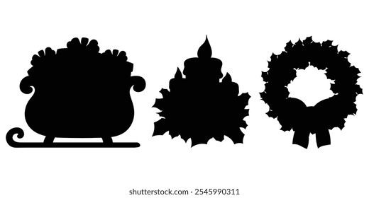 Christmas Thin Line Icons Set for Holiday Designs