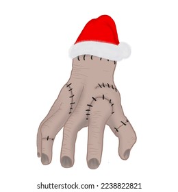 Christmas Thing Santa The character, which is just a stitched-together hand and wrist, is a sentient-disembodied hand and a relative of Wednesday Addams Netflix.