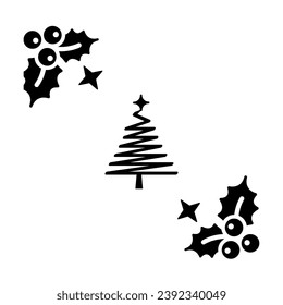 Christmas three icon vector design template