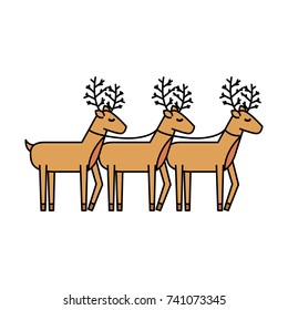 christmas three reindeer animal horned funny