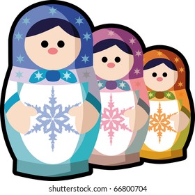 christmas three russian doll
