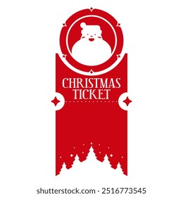 Christmas ticket. Holiday template for Xmas handmade gifts. Vector illustration