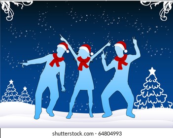 Christmas time - blue background