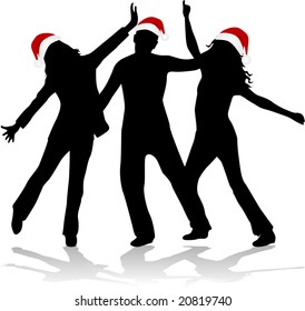 Christmas Time - dancing silhouettes