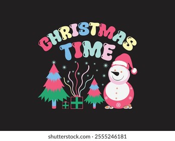 Christmas time decorative vector illustration with party vibes art