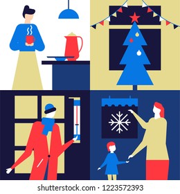 Christmas time - flat design style colorful illustration