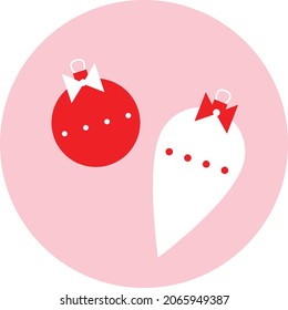Christmas time flat vector template. Decorative toys. Traditional new year celebration accessories. Traditional Christmas and New Year elements.