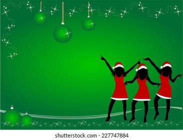 Christmas  Time  ,  green  background 