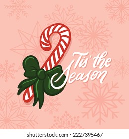 Christmas Time, christmas greetings, merry christmas, tis the season, season greetings, december vector illustration style, coffee and hot chocolate 