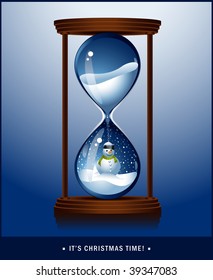 it's Christmas time !- hour glass with snowman