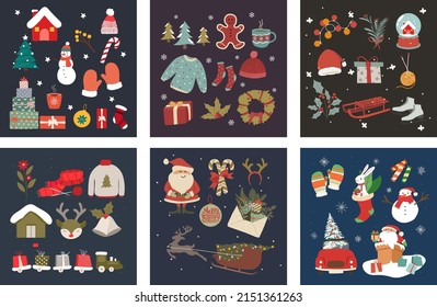 christmas time and mood vector pack