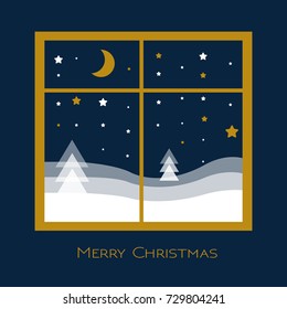 Christmas time night out the window. Conceptual idea, good night. 