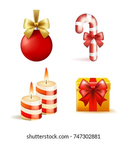 Christmas Time! Set of Elements on White Background . Isolated Vector Illustration 