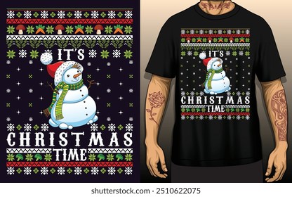 It's Christmas Time, Christmas T-shirt Design, ugly Christmas T-shirt Design