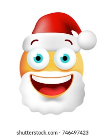 Christmas Time . Very Happy Cute Emoticon on White Background. Isolated Vector Illustration 