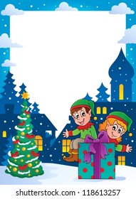 Christmas topic frame 4 - vector illustration.