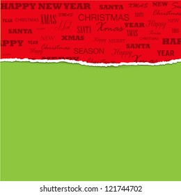 Christmas Torn Paper Greeting Background