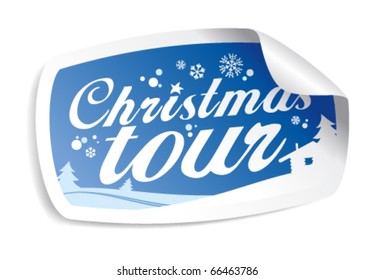 Christmas tour vector sticker.