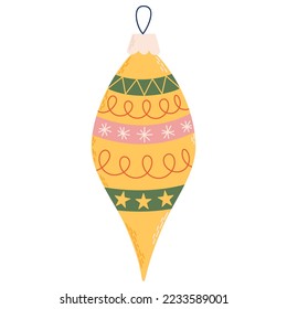 Christmas toy and ball in vintage style. Christmas ornament