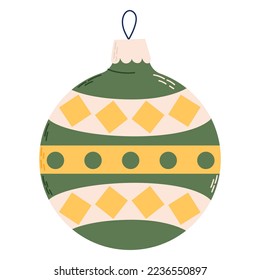 Christmas toy and ball in vintage style. Christmas ornament