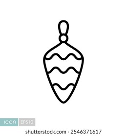 Christmas toy and ball in vintage style vector icon. Winter sign. Graph symbol for event and holiday web site and apps design, logo, app, UI