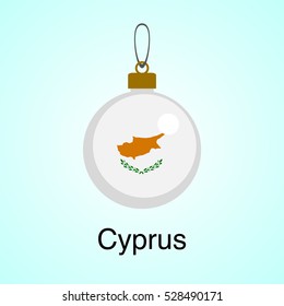 Christmas toy flag. Cyprus. Vector