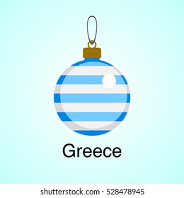 Christmas toy flag. Greece. Vector