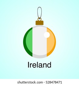 Christmas toy flag. Ireland. Vector