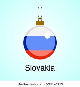 Christmas toy flag. Slovakia. Vector
