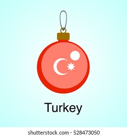 Christmas toy flag. Turkey. Vector