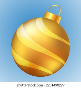 Christmas toy - golden ball with stripes