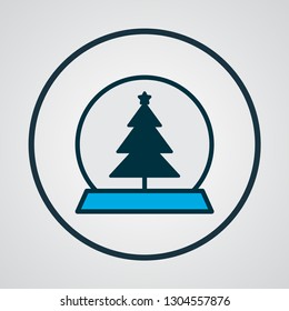 Christmas toy icon colored line symbol. Premium quality isolated snow globe element in trendy style.