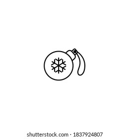 Christmas toy icon. Winter icon. Simple, flat, outline, black.