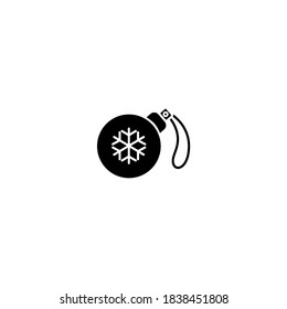 Christmas toy icon. Winter icon. Simple, flat, black, glyph.