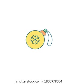Christmas toy icon. Winter icon. Simple, flat, outline, color.
