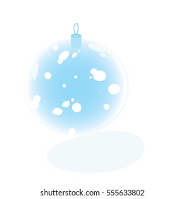 Christmas toy isolated on white background.  illustration.Blue Christmas ball circles