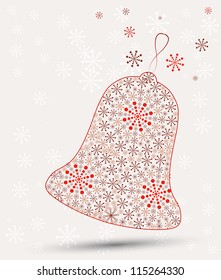 Christmas toy made with snow. Vector