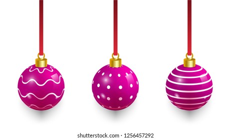 Christmas Toy. New year element. Holiday decoration. Colorful glass ball. Color decorative object. Bright gradient effect. Isolated sphere. Vector illustration