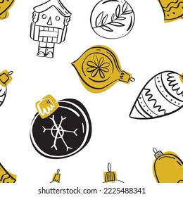 Christmas toy pattern hand draw