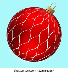 Christmas toy - red ball with patterns