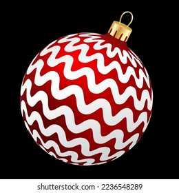Christmas toy - red ball with white patterns
