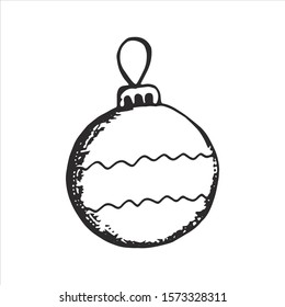 Christmas toy silhouette on a white background sketch isolated